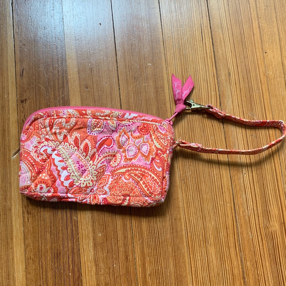 Vera Bradley pink & orange wristlet